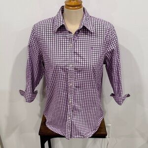 Lauren Ralph Lauren Purple and White Plaid Shirt